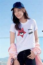 明星网红t恤女图片,明星网红同款T恤，女神必备单品